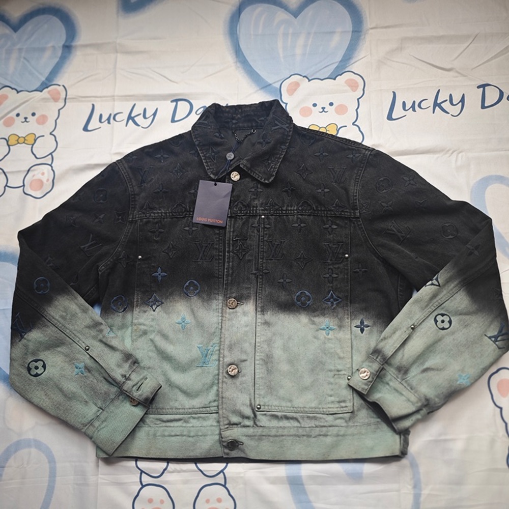 Louis Vuitton Ombre Denim Jacket in Black and Green